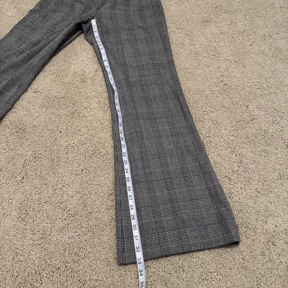Banana Republic Pants Womens 8 Gray Glen Plaid Wool Stretch Flare Trouser - Picture 8 of 9